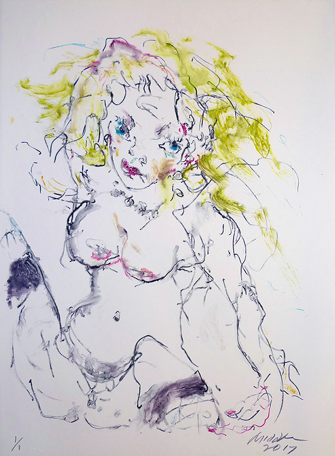 Raoul Middleman, 2017 Monoprint P