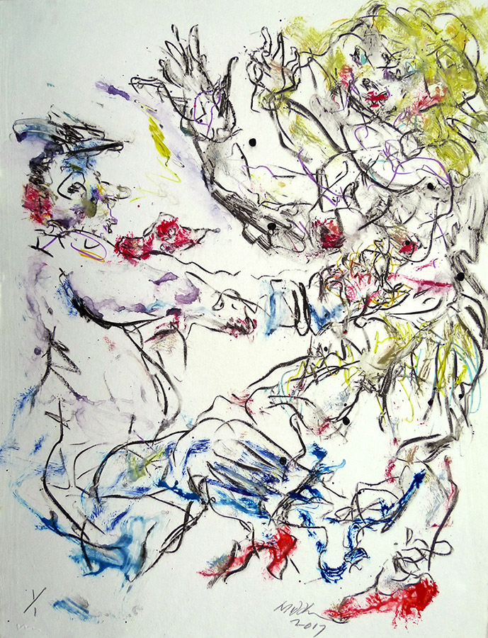 Raoul Middleman, 2017 Monoprint Za