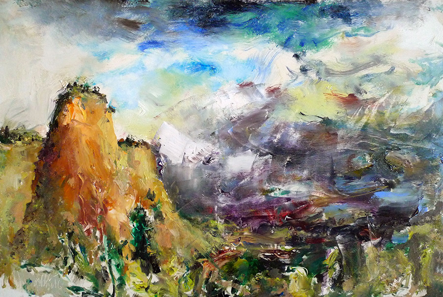 Raoul Middleman painting, Approaching Storm
