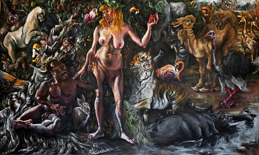 Raoul Middleman painting, Adam And Eve