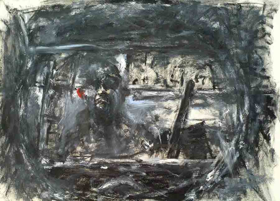 Raoul Middleman Self Portrait paintings, Self In Studio