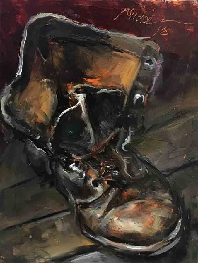 Raoul Middleman painting, Boot