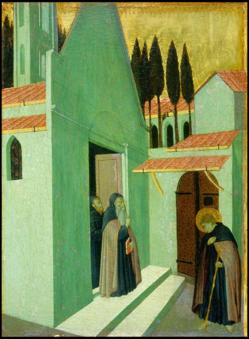 Master of the Osservanza, Saint Anthony Leaving his Monastery