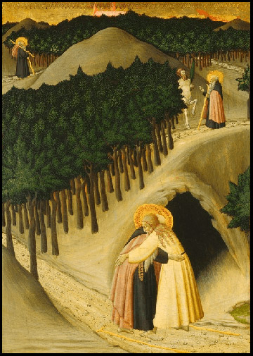 Master of the Osservanza, The Meeting of Saint Anthony and Saint Paul Master of the Osservanza, The Meeting of Saint Anthony and Saint Paul