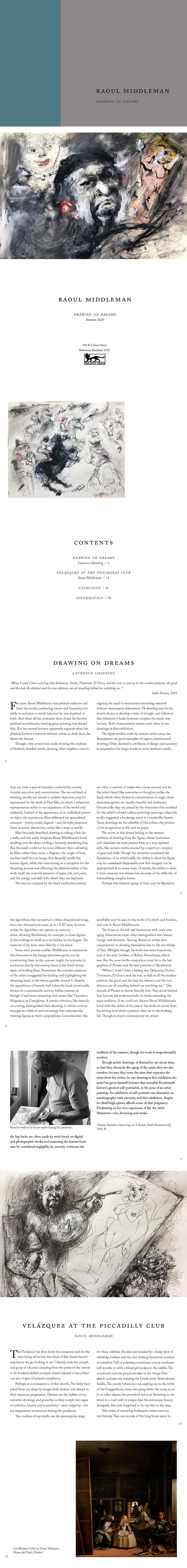 Raoul Middleman Drawing on Dreams book, pp. 1-12