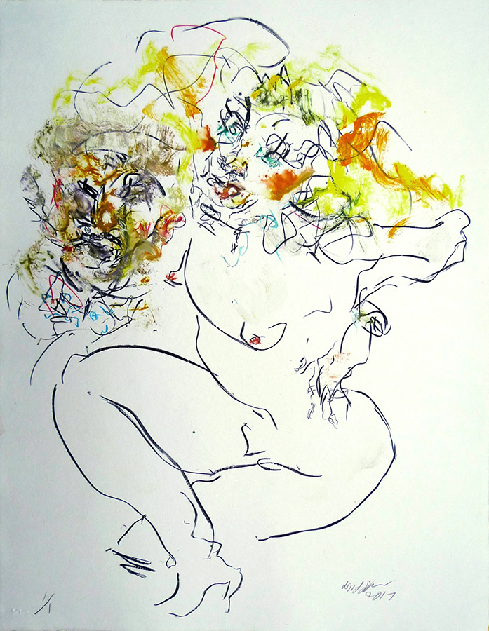 Raoul Middleman, 2017 Monoprint T