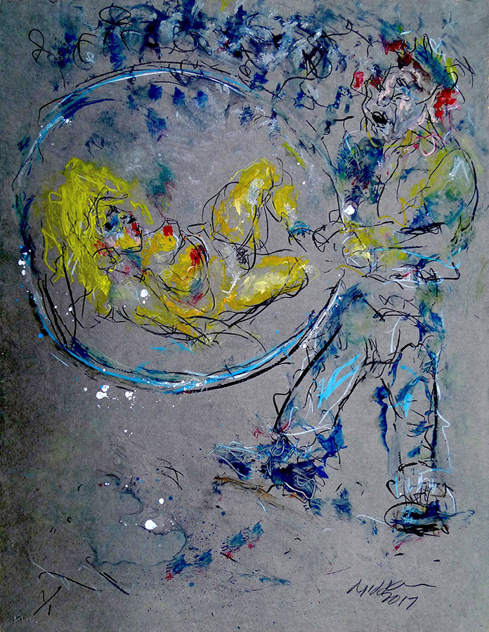 Raoul Middleman, 2017 Monoprint Z