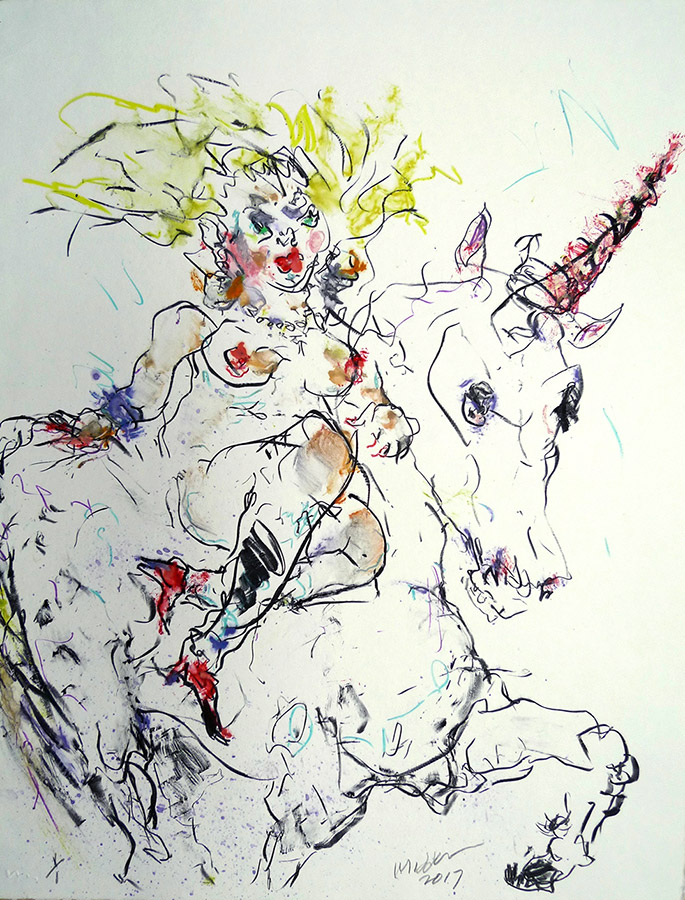 Raoul Middleman, 2017 Monoprint Zc