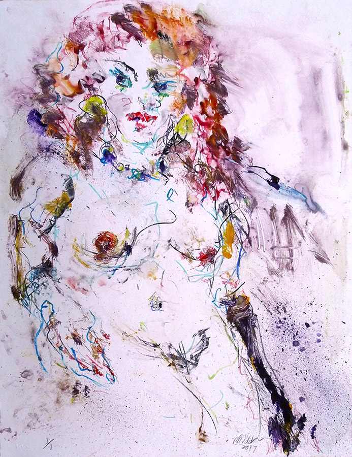 Raoul Middleman, 2017 Monoprint Zn