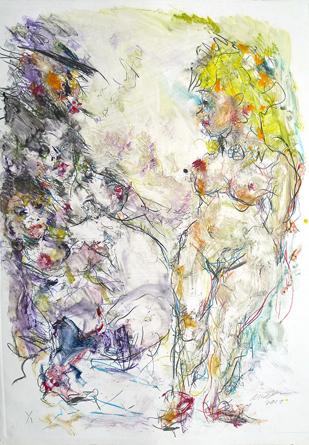 Raoul Middleman, 2017 Monoprint Zq